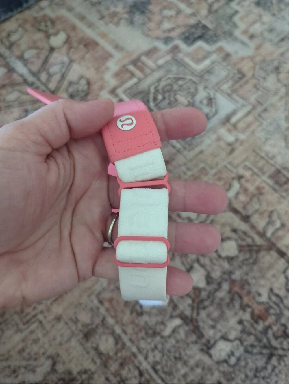 Lululemon Fast Paced Wide Band Running Visor Coral Elastic Back